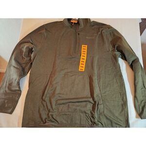 Merrell Men's 1/4 Zip Fleece Moisture Wicking Sweater, Green Size XXL